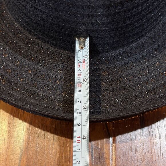 Vintage KOKIN New York Black Woven Straw Wide Adjustable Brim One Size Sun Hat main image 15